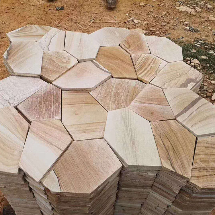 High quality cheap natural sandstone paving flagstone tile for garden for wall cladding