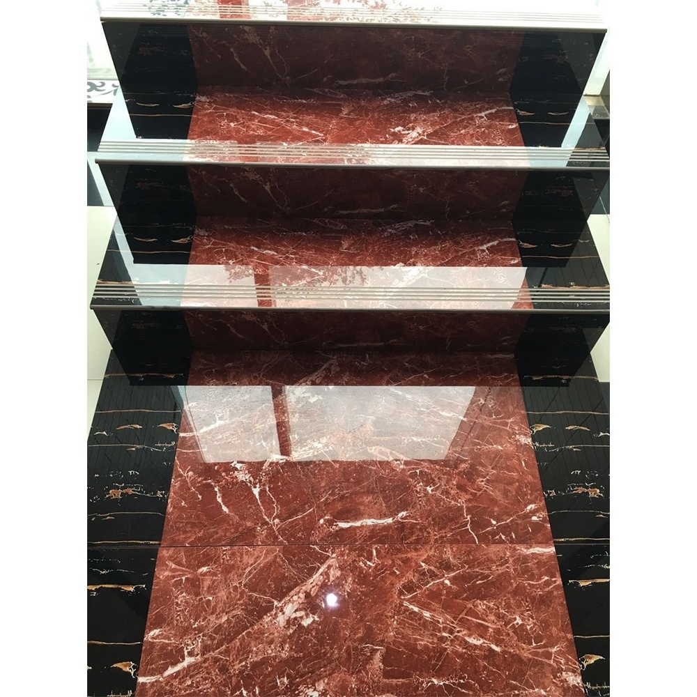 foshan stock stair tile marble design non slip groove surface 1200*470mm stair tile