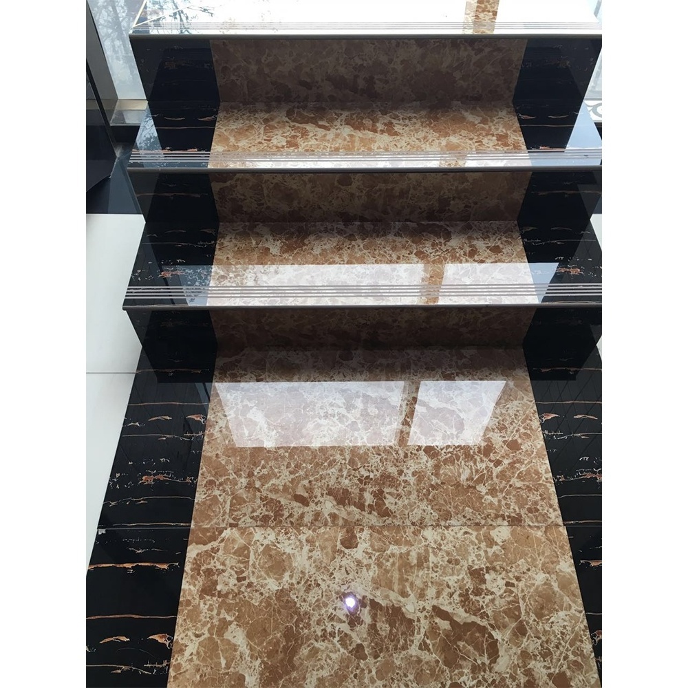 foshan stock stair tile marble design non slip groove surface 1200*470mm stair tile