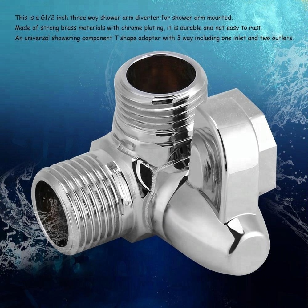 Bathroom T-Adapter Splitter Zinc Brass Body Hand Shower Head Bidet Sprayer Shut-Off Water Flow Control Valve Faucet Diverter