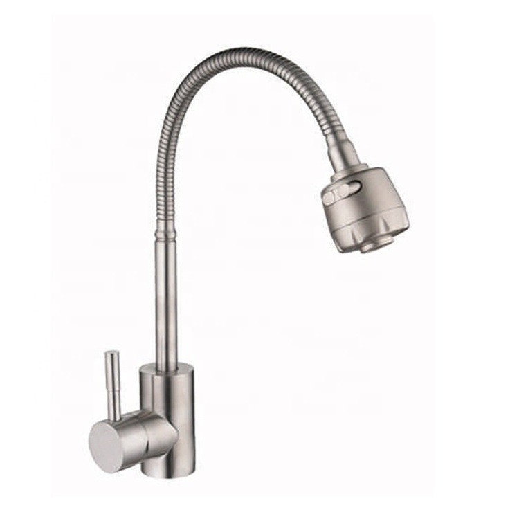 Best Commercial New Style Fashion Deck Mounted Stainless Steel Single Handle Pull Out Sprayer Kitchen Taps Sink Faucet