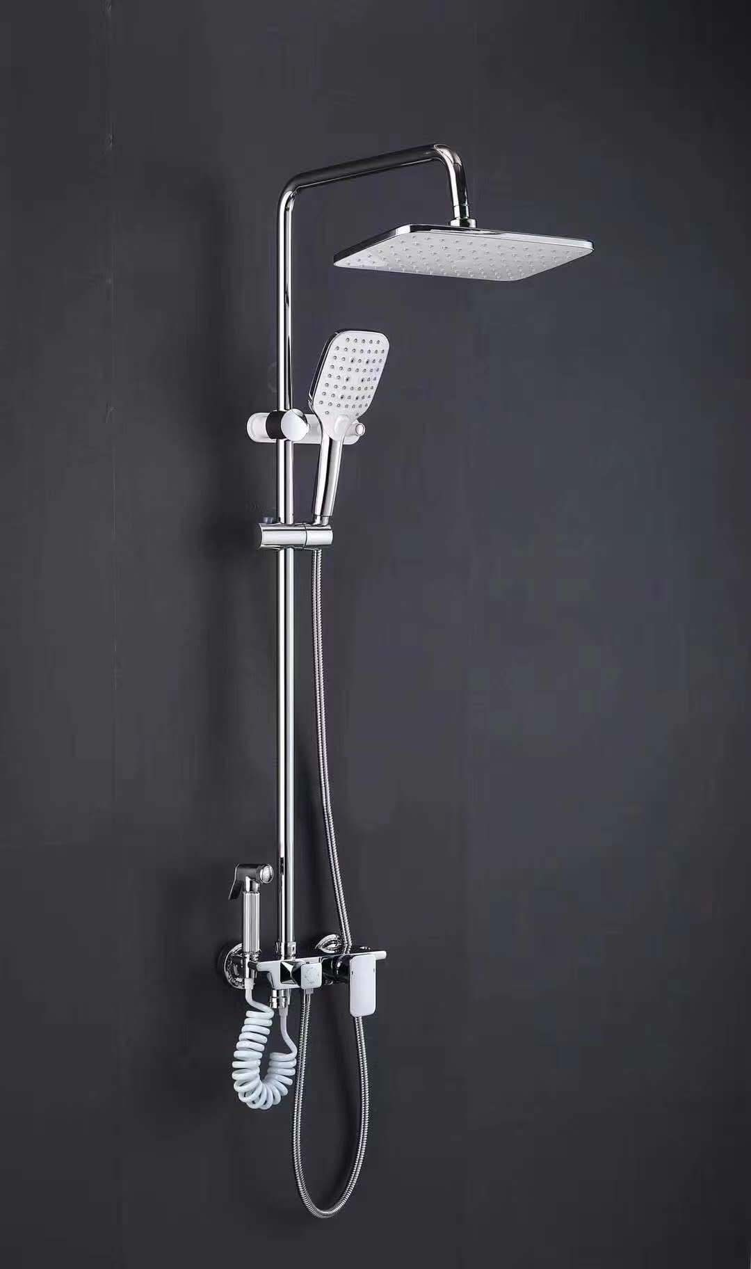 Bathroom Wall Mounted Luxury Modern Design Bathroom Bath Rainfall Shower Mixer Set with bidet sprayer