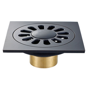 Black bronze copper material square deodorant floor drain American black floor drain