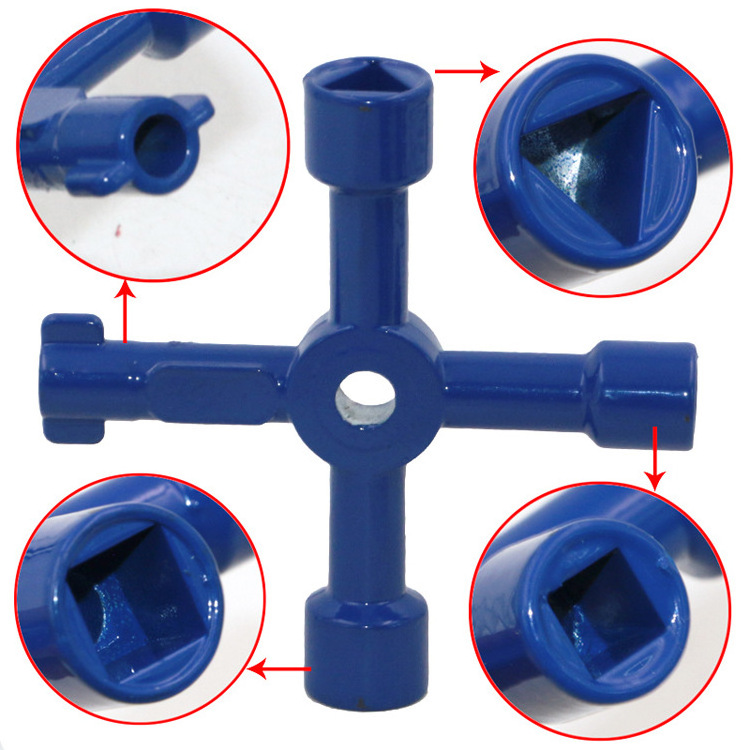 Multifunctional Cross Triangle Key Wrench Water Meter Valve Square Hole Key Electric Cabinet Wrench Key