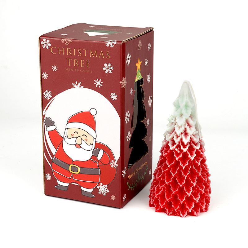 Wholesale Candles Set Supplier Custom Luxury Art Gift Santa Christmas Tree Candle For Home Decor