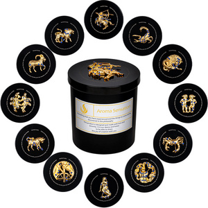 Luxury Scented Natural Soy Wax Candle 12 Zodiac Glass Fragrance Constellation Candle