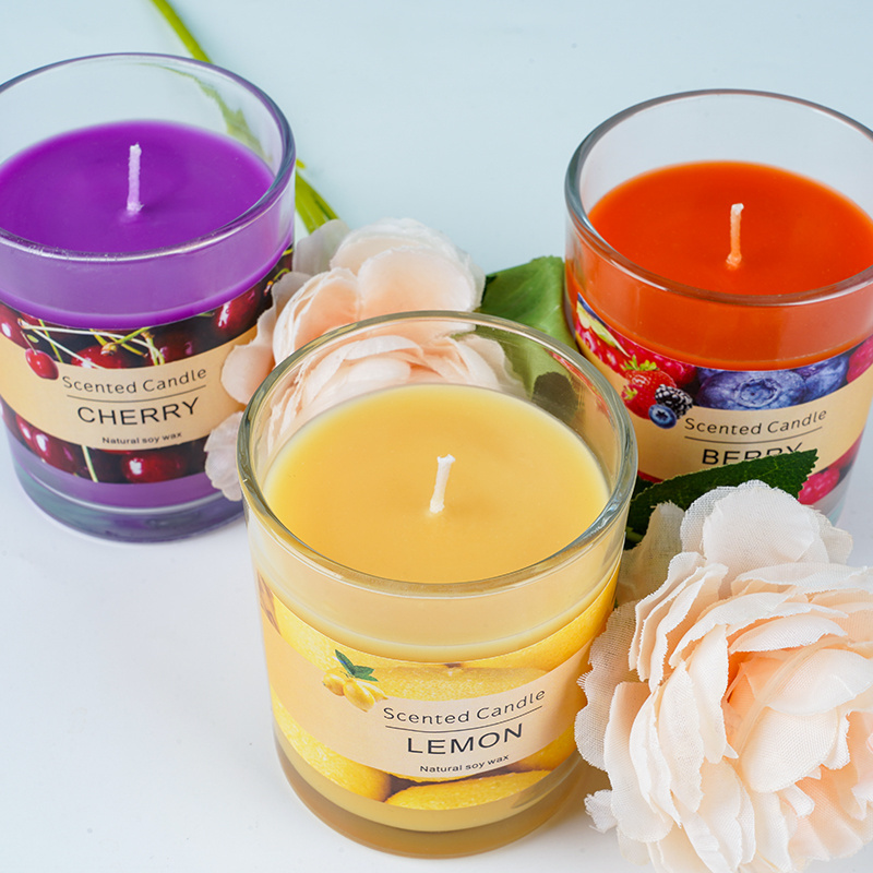 Hot Sales Wholesale Candle Luxury Gift Aroma Glass Jar Candle with Wooden Lid Natural Soy Wax Scented Candles