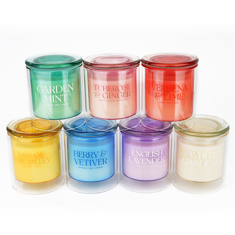 Wholesale Luxury High Borosilicate Candles Long Burning Aromatherapy Essential Oils Organic Scented Candle With Glass Lid