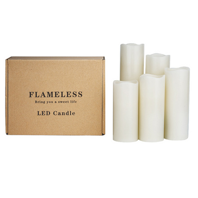 Fake Bougie Velas LED Kerzen Pillar Real Paraffin Wax Electric Candle Flameless & LED Candles