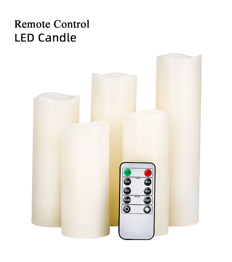 Fake Bougie Velas LED Kerzen Pillar Real Paraffin Wax Electric Candle Flameless & LED Candles