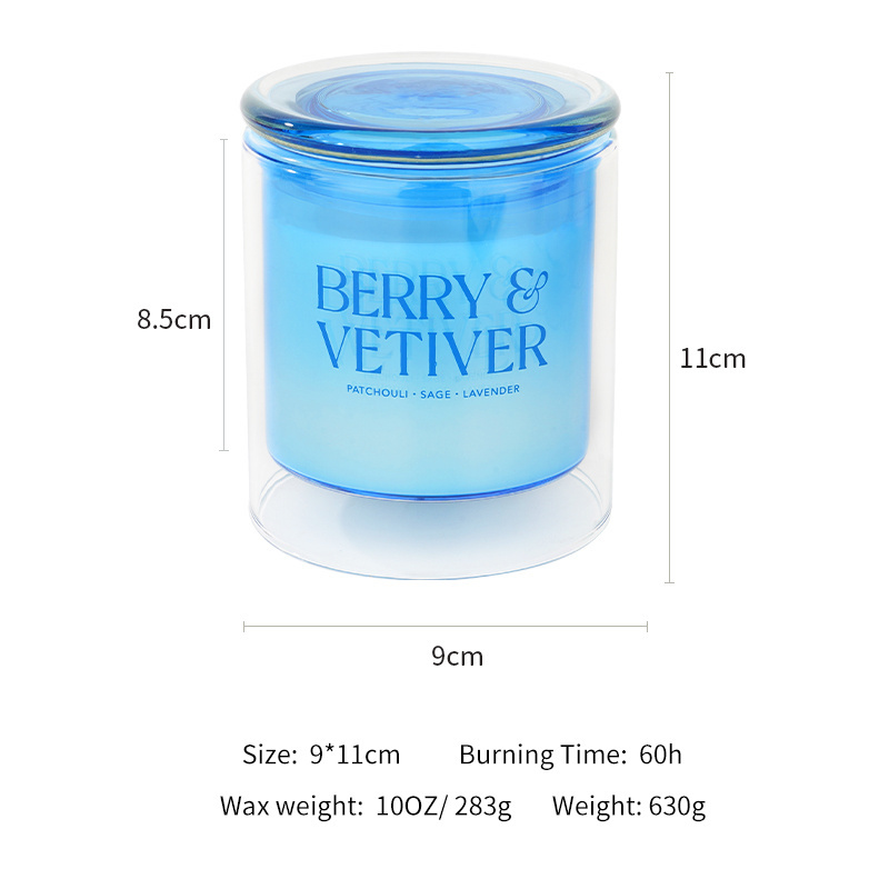 Wholesale Luxury High Borosilicate Candles Long Burning Aromatherapy Essential Oils Organic Scented Candle With Glass Lid