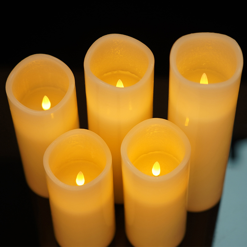 Fake Bougie Velas LED Kerzen Pillar Real Paraffin Wax Electric Candle Flameless & LED Candles