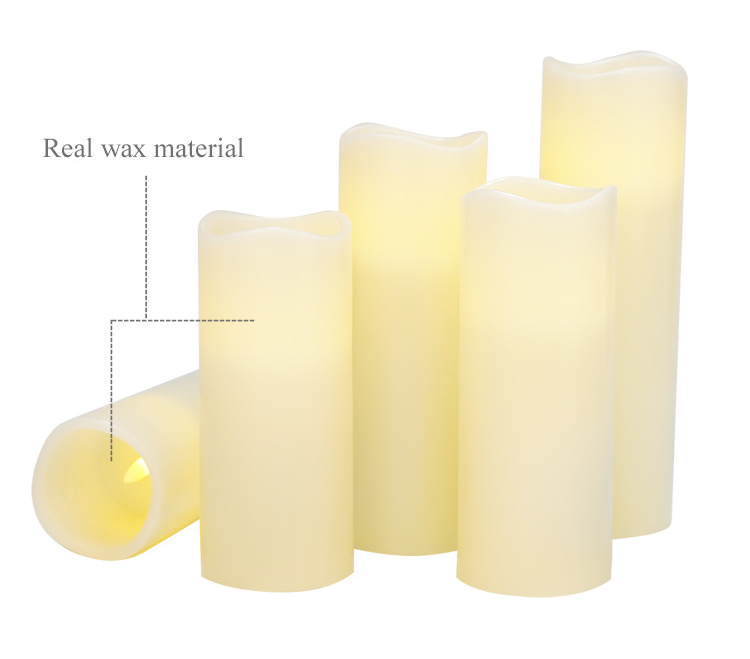 Fake Bougie Velas LED Kerzen Pillar Real Paraffin Wax Electric Candle Flameless & LED Candles