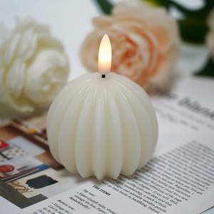 White Flameless Flickering Moving Flame Wick Electronic Led Fire Candle