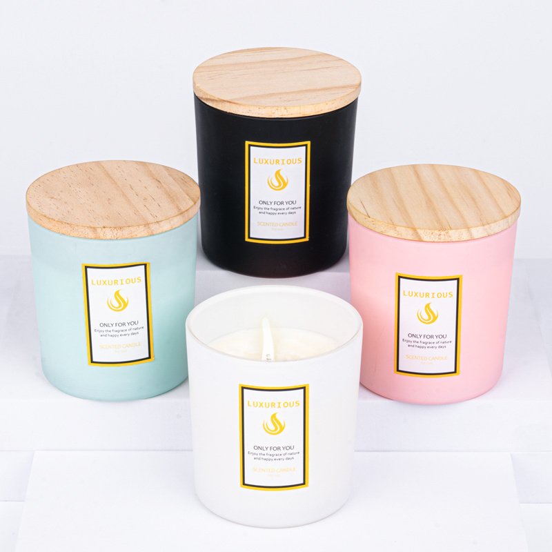 Wholesale Private Label Colorful Glass Jar Candle Home Fragrance Soy Wax Scented Candles