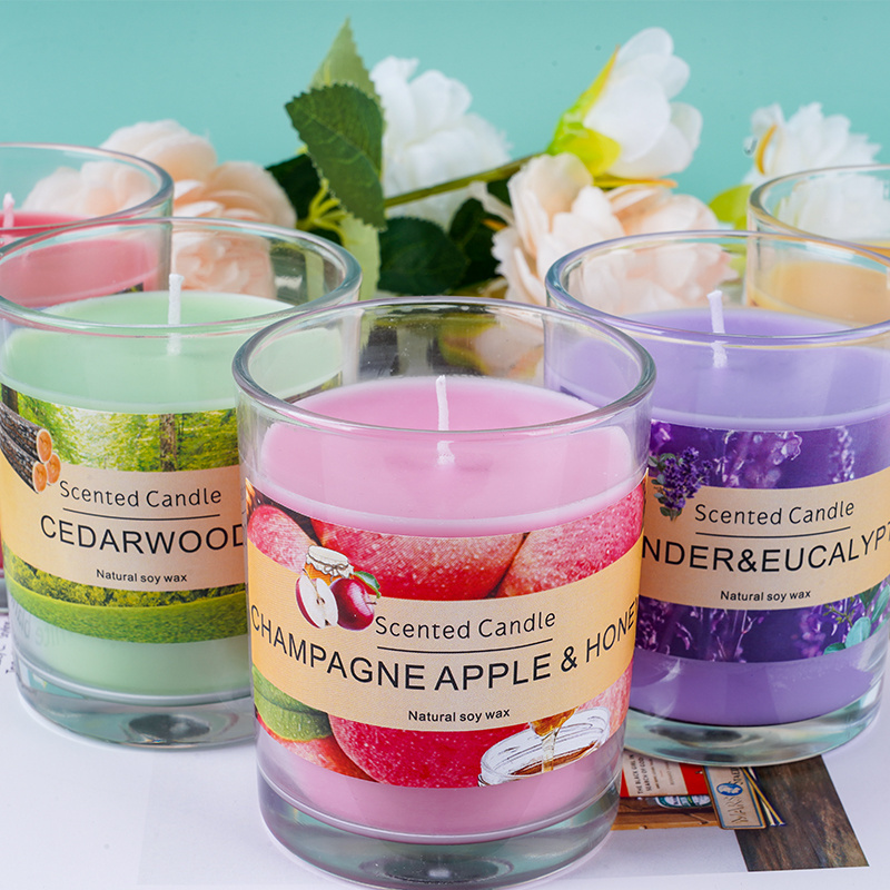 Hot Sales Wholesale Candle Luxury Gift Aroma Glass Jar Candle with Wooden Lid Natural Soy Wax Scented Candles