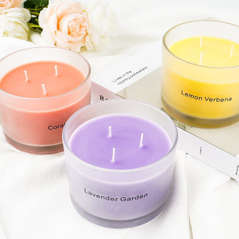 Wholesale Custom Candle Private Label Luxury Large 3 Wick Scented Candles With Metal Lid Wedding Gifts