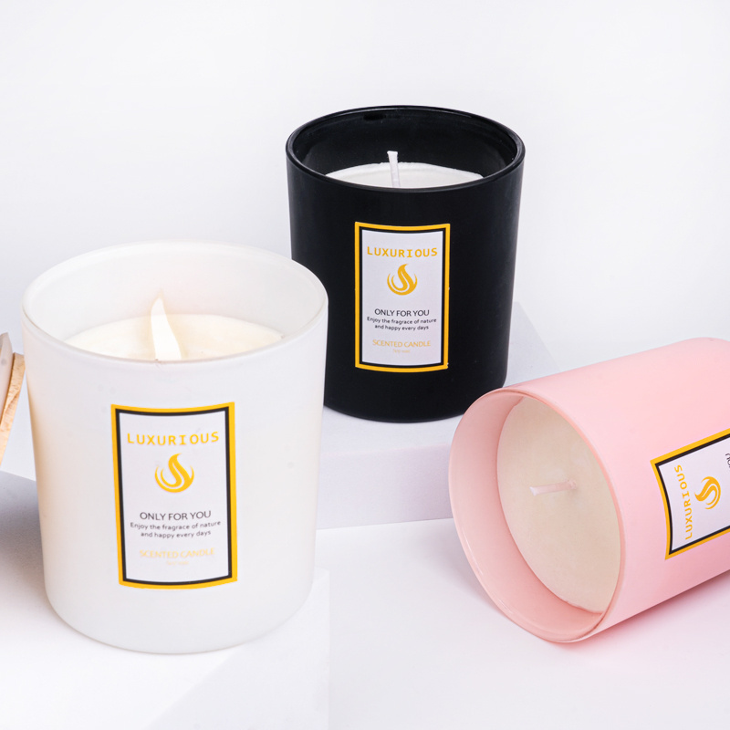 Wholesale Private Label Colorful Glass Jar Candle Home Fragrance Soy Wax Scented Candles