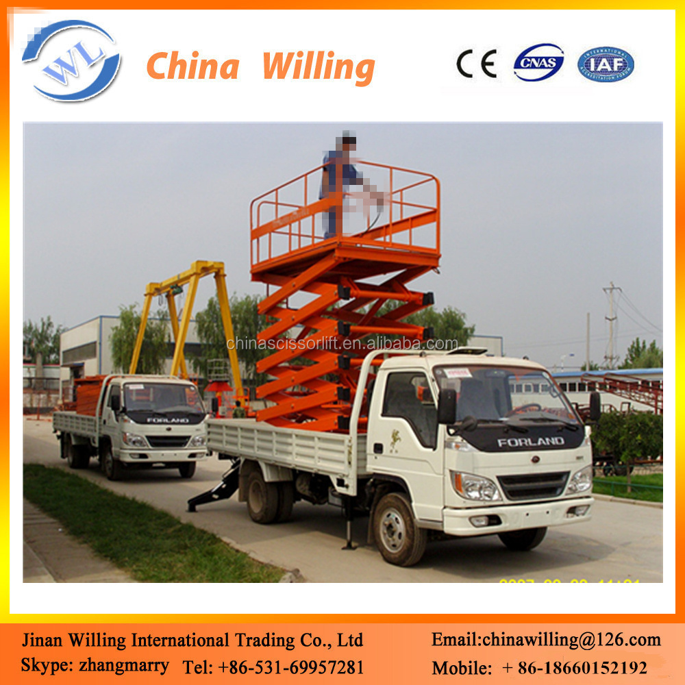 Supply mobile hydraulic truck mounted scissor lifter/man lift