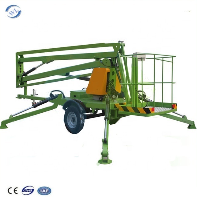 aerial hydraulic construction work cherry picker electric boom lift telescopic towable cherry picker with CE