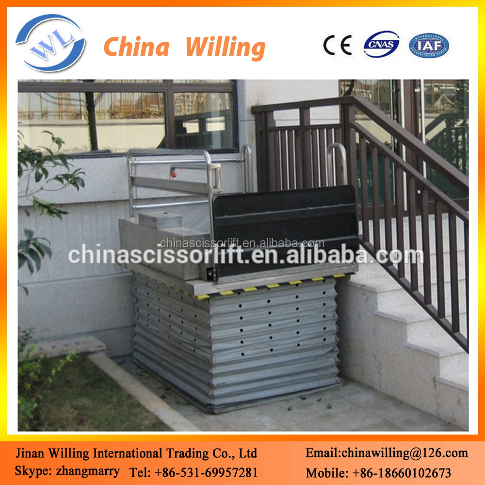 Hydraulic Scissor Wheelchair Stair Lift Ramps For Disabled People