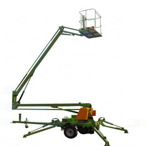 aerial hydraulic construction work cherry picker electric boom lift telescopic towable cherry picker with CE