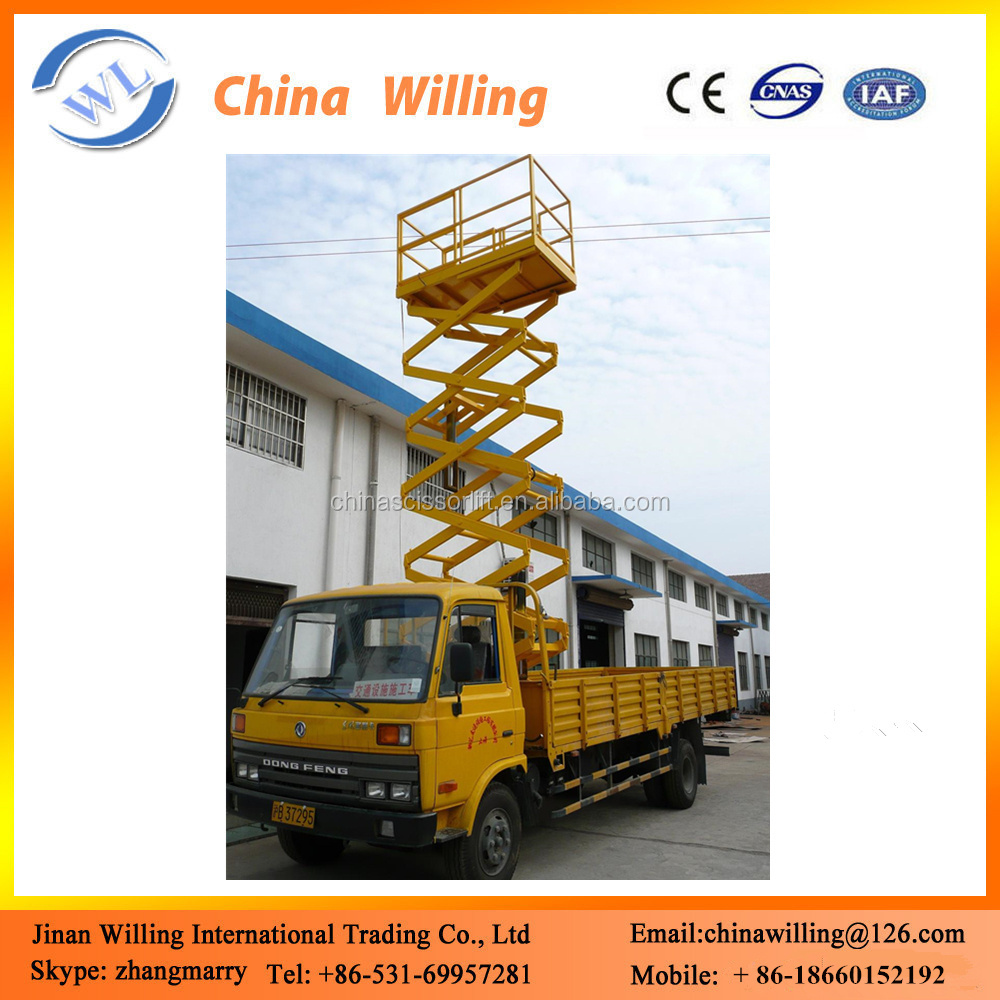 Supply mobile hydraulic truck mounted scissor lifter/man lift