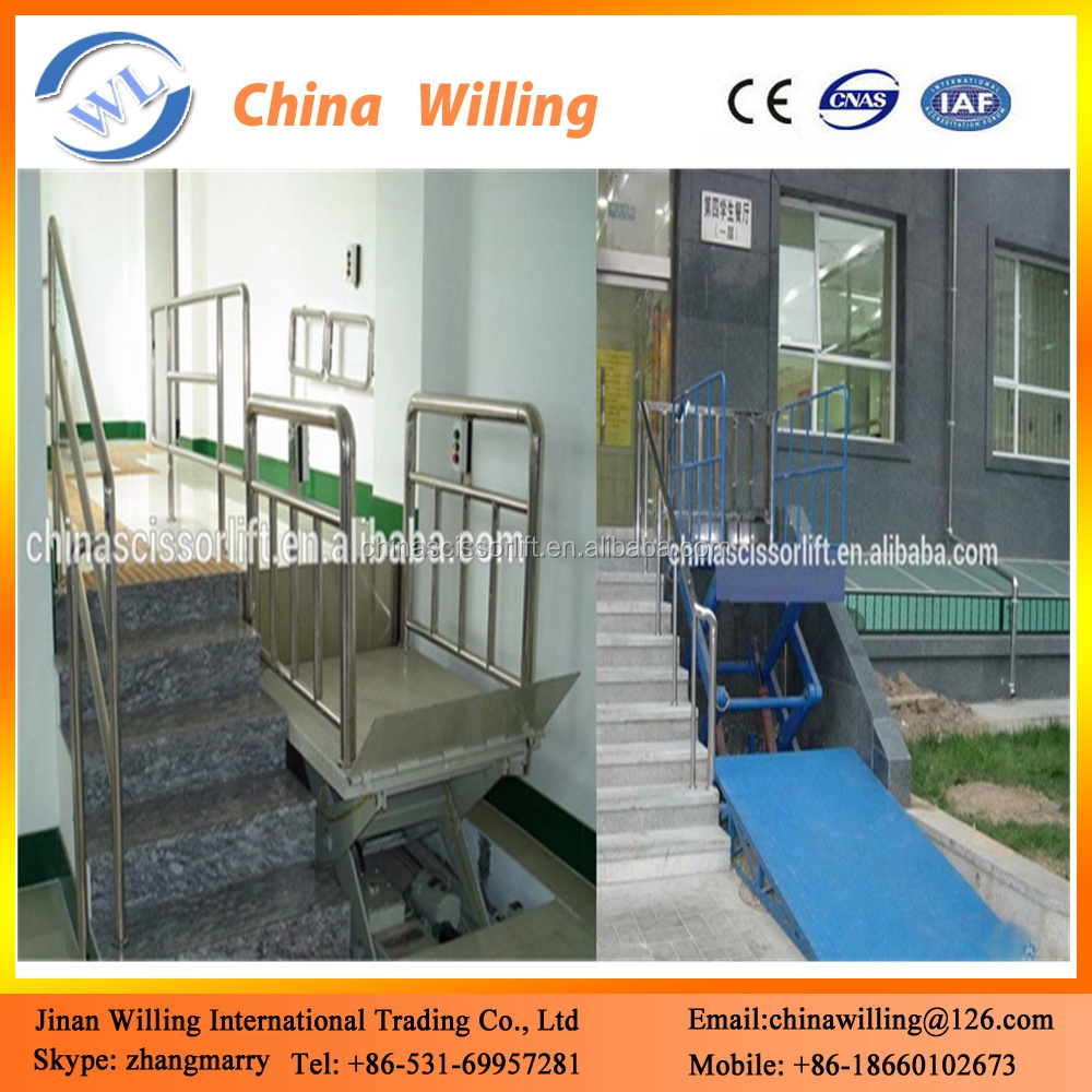 Hydraulic Scissor Wheelchair Stair Lift Ramps For Disabled People