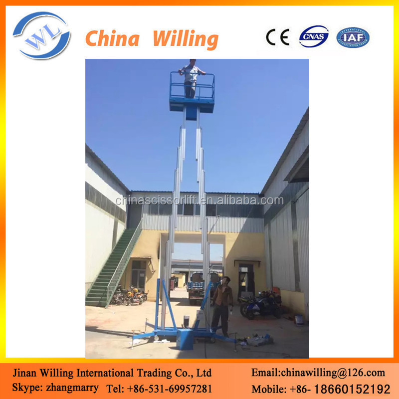 High rise window cleaning equipment telescopic hydraulic man lift