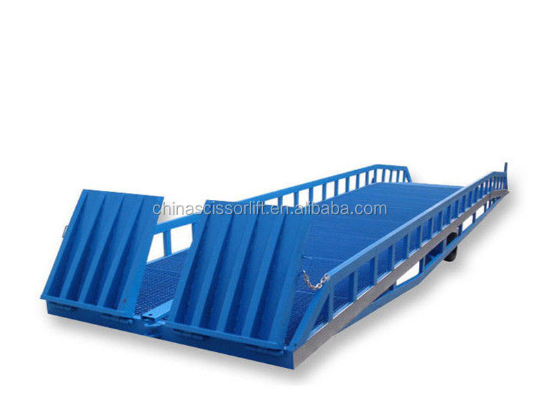 6-10 t adjustable hydraulic Mobile Yard Ramp for Truck Loading and Unloading Portable Dock Leveler Bridge