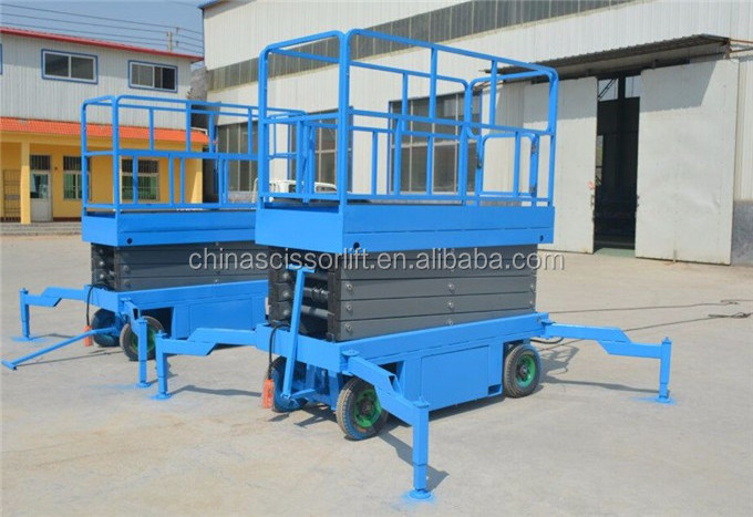 5 meter platform 10m 12m 18m 500kg Aerial Diesel Engine Electric Mobile Scissor Lift with Hydraulic Leg