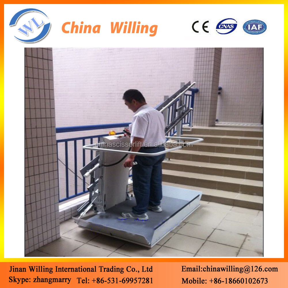 wheelchair stairway platform/removable stair handrail wheelchair lift