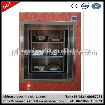 100KG-500KG 0.4 m/s outdoor lift elevators Dumbwaiter Elevator Kitchen Elevators