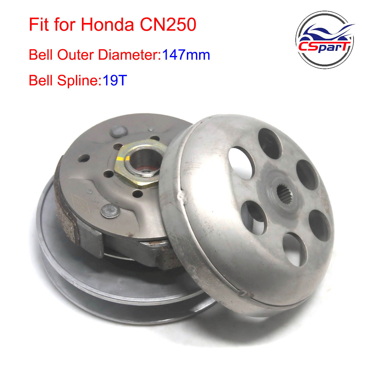 160MM 19T Clutch Assembly for Honda CN250 CH250 250CC Helix 250 172MM Jmstar Jonway SunL Taotao Kazuma Xinling Kandi Scooter A