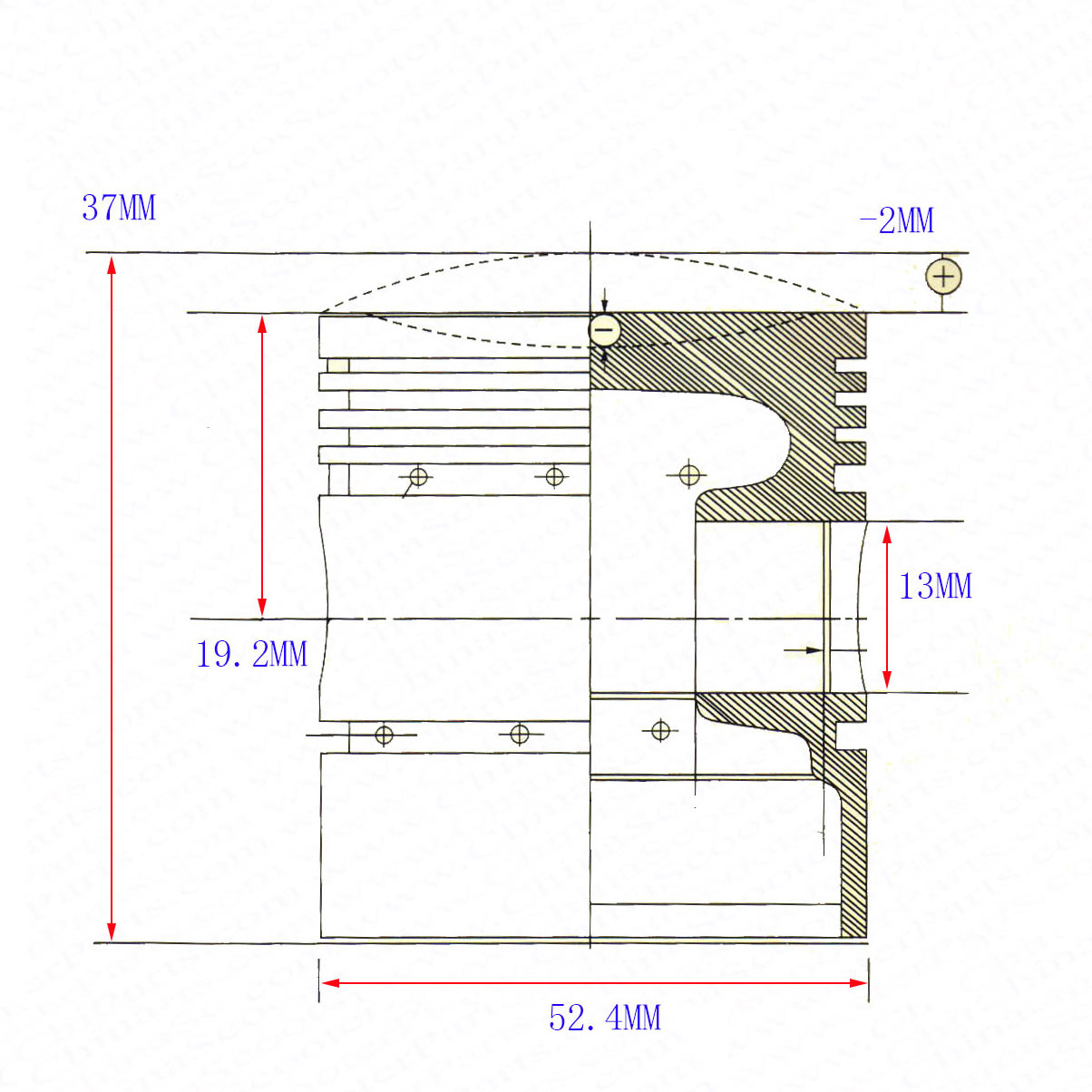 Performance 52.4MM Piston Rings Kit for 110cc ATV Bike engine SunL Taotao Lifan ZongShen Loncin Parts With Extra Windows