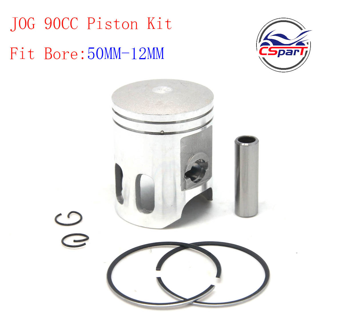 50MM 12MM Piston Ring Kit for JOG 90cc Minarelli Jog 1P50QMF Jonway Jmstar Yiying Wangye Sunny Keeway Roketa Scooter ATV Buggy