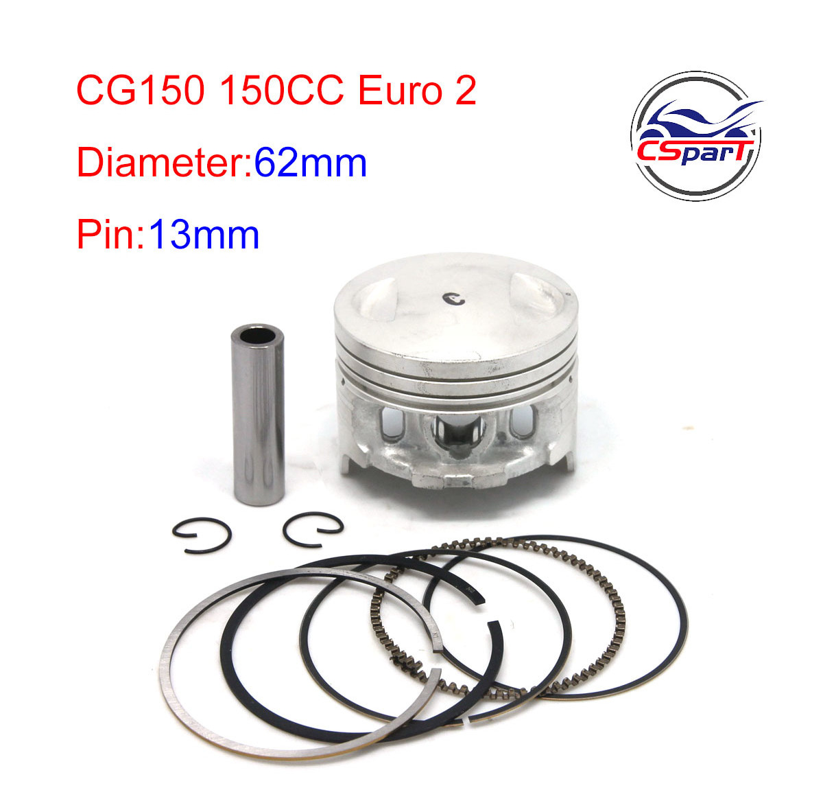 62mm 13mm 0.8mm Ring Piston Kit for Honda CG150M CG125ES CG 150 150CC 162FMJ Euro 2 Motorcycle Parts