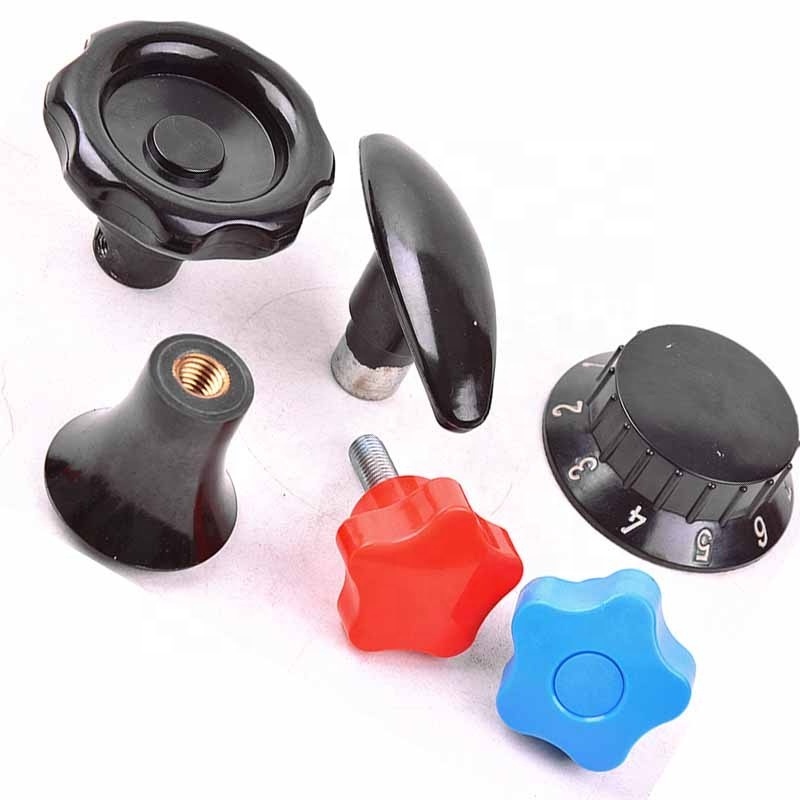 M6 M8 M10 knob nut bakelite plastic non slip grip knobs with fluted or knurled ribbed grip