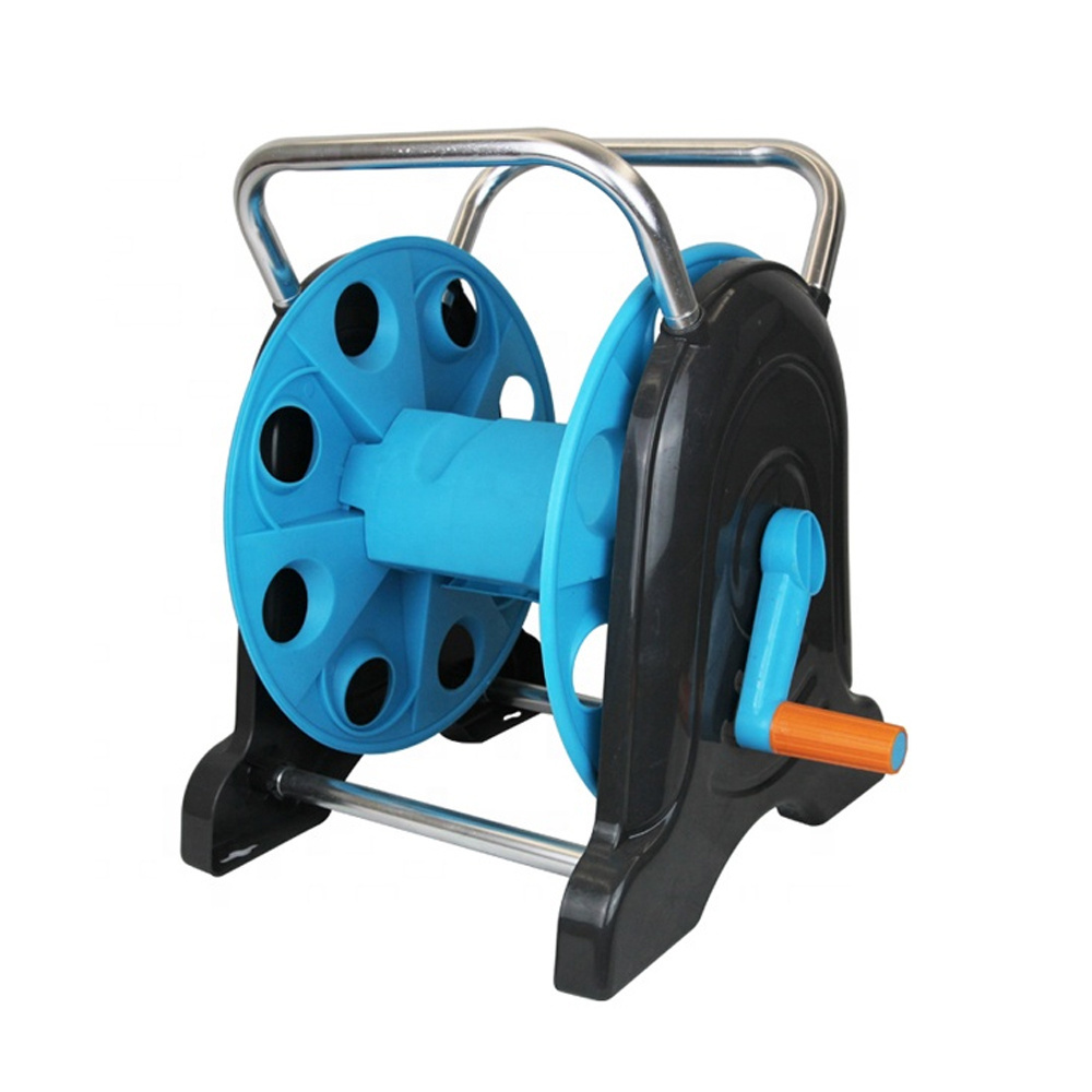 Seesa plastic aluminum portable retractable home garden yard water hose reel with hose nozzle