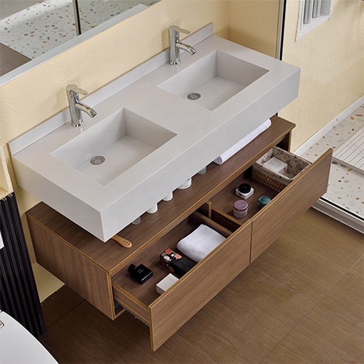 Luxury Euro Style High End Bathroom Vanity Cabinet Wall Mount Sink Bathroom Vanity With Lighted Smart