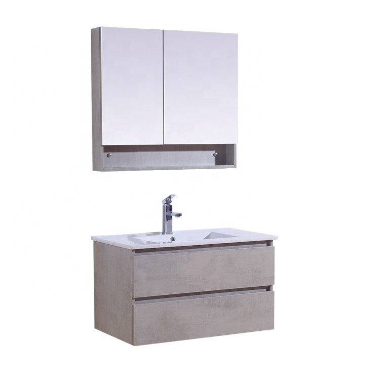 Modern Light Wood Bathroom Vanity Waterproof Under Sink High Gloss Bathroom Sink Cabinets