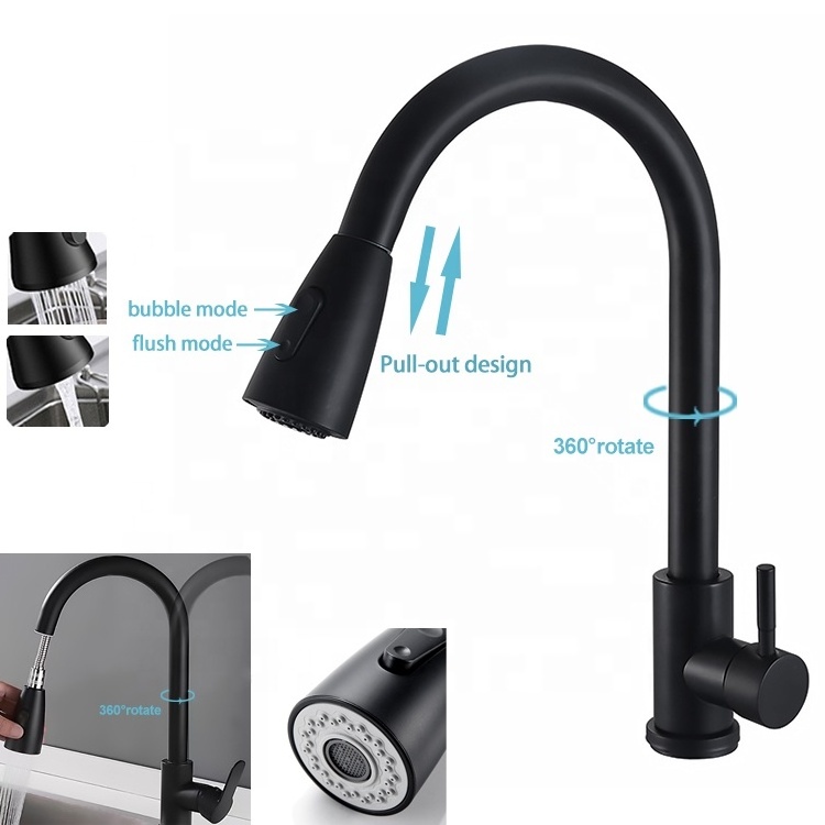 304 Kitchen Stainless Steel Faucet Single Handle Faucet Hot Cold Mixer Tap Brass Kitchen Faucet