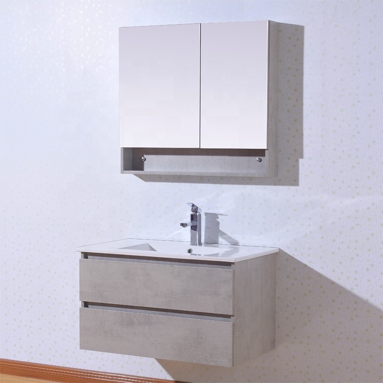 Modern Light Wood Bathroom Vanity Waterproof Under Sink High Gloss Bathroom Sink Cabinets