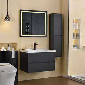 Wall Mounted Sink Cabinet With Double Layer Mute Drawers Bathroom Mirror Light Cabinet Furniture Vanity Bathroom Cabinet