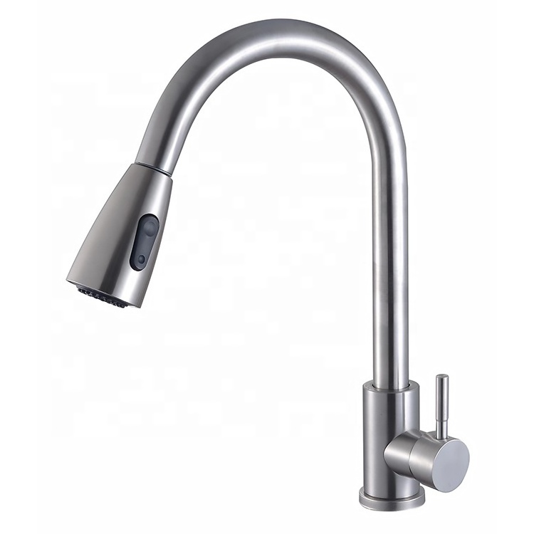 304 Kitchen Stainless Steel Faucet Single Handle Faucet Hot Cold Mixer Tap Brass Kitchen Faucet