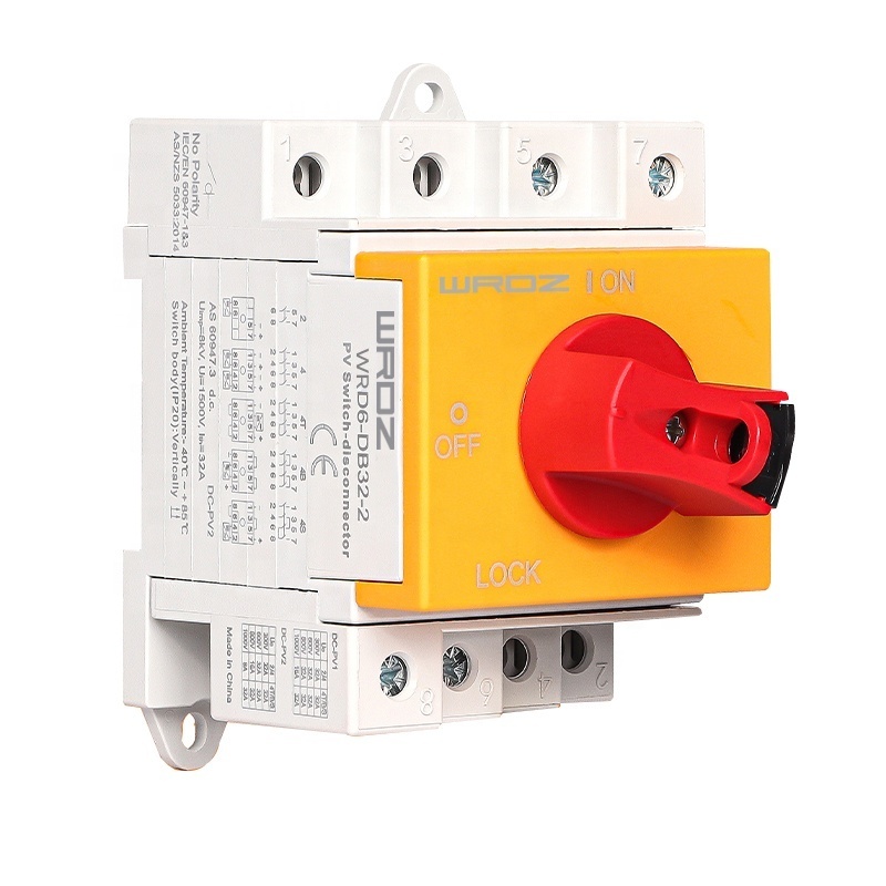 IP66 3 phase 32a disconnection din rail isolator switch for PV solar system