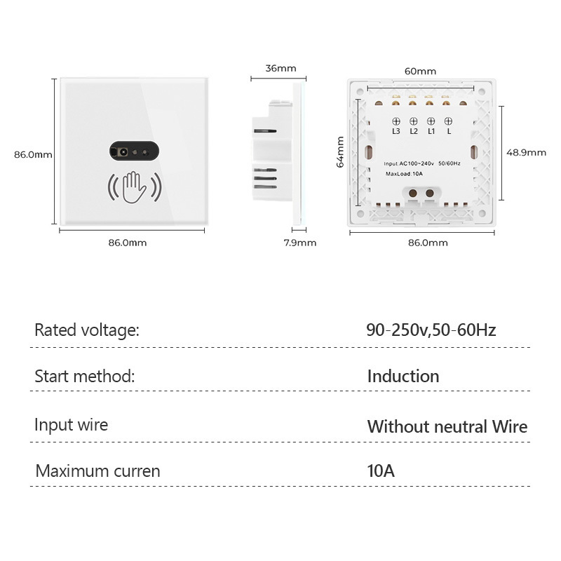 PIR Infrared Motion Sensor Detector Switch  Auto Touchless Switch Interruptor Inteligente PIR switch