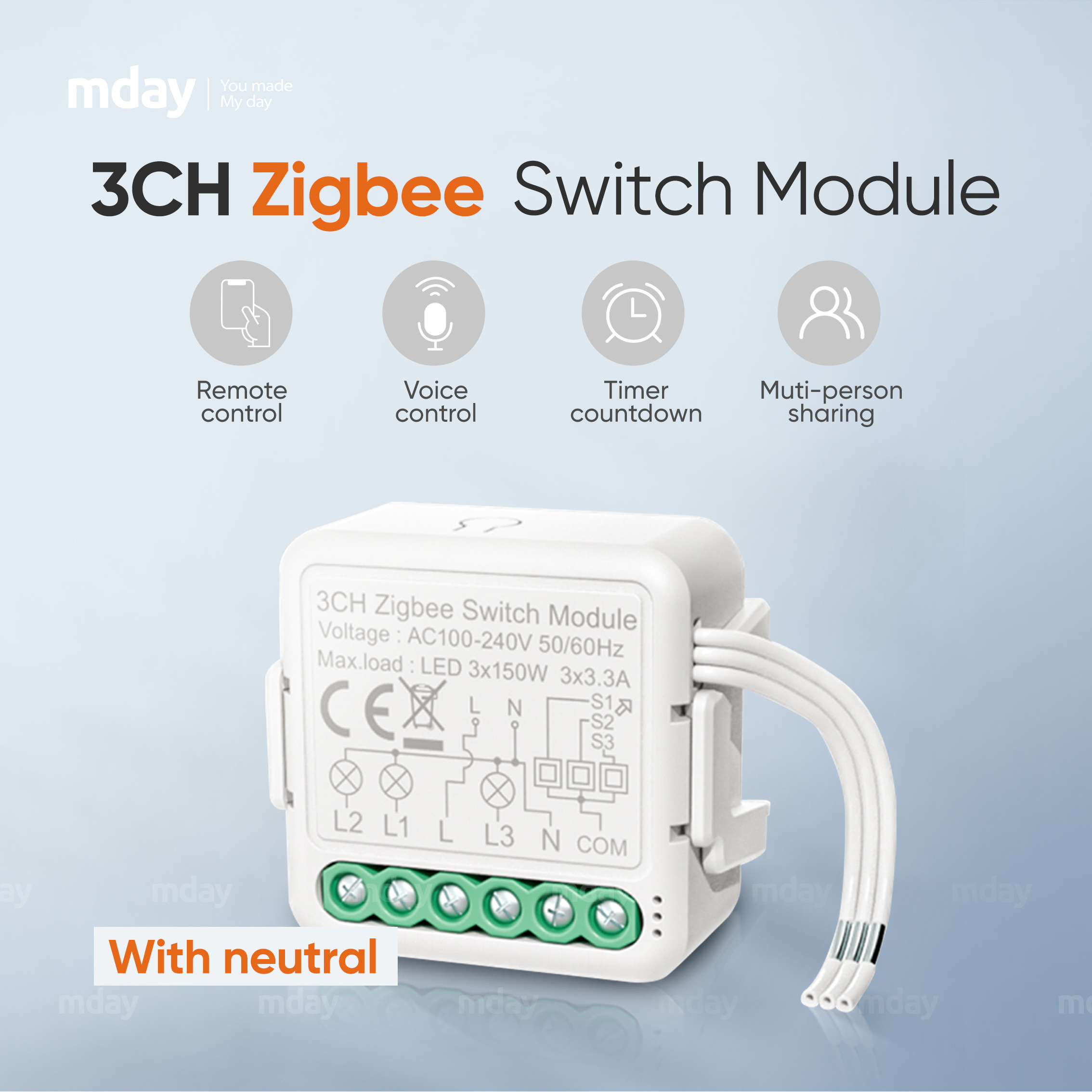 M.DAY Smart Life/Tuya App ZigBee Smart Light Switch 1/2 Way Module 1ch 2ch 3ch 4ch Smart DIY MINI Switch