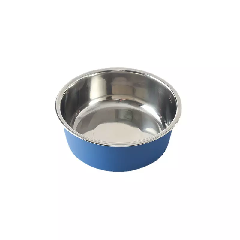 Wholesale stainless steel dog bowl cartoon print single bowl rubber non slip resistant fall pet bowl