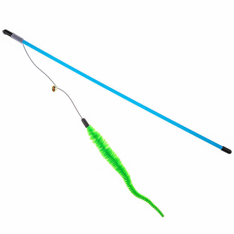 Cat toy blue pole fishing pole caterpillar toy six colors optional cat-teasing stick manufacturers can be determined